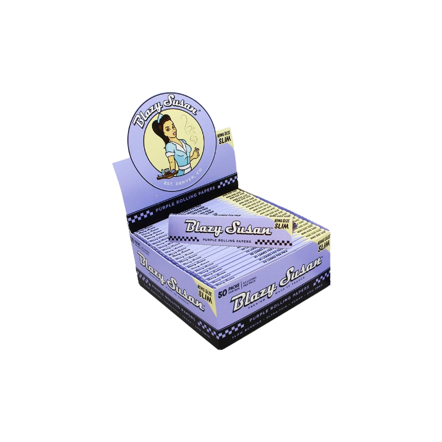 Blazy Susan Purple Rolling Papers King Size Slim 50Ct