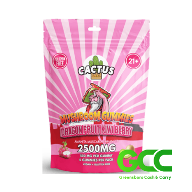 Cactus Mushrom Gummies Dragon Fruit Kiwi Berry 5Ct