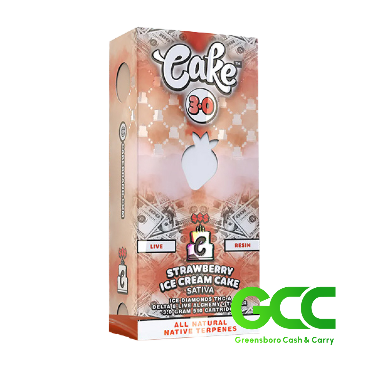 Cake 3.0 Cart Strwberry Ice Cream Cake Sativa 3g 5Ct