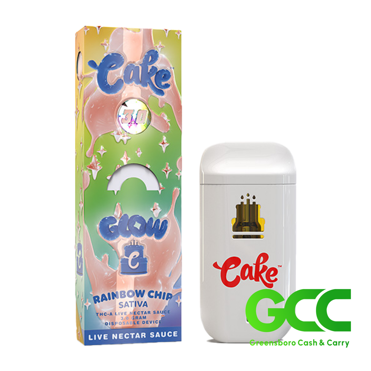 Cake 3.0 Glow Rainbow Chip Sativa 3g 5Ct