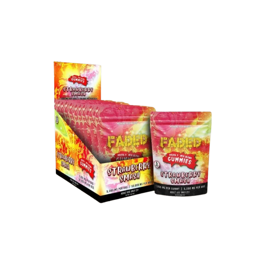Faded Mixed Blend Strawberry Smash Gummies 5000Mg 10Ct