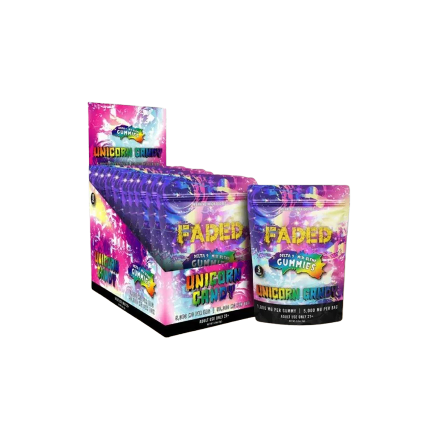 Faded Mixed Blend Unicorn Candy Gummies 5000Mg 10Ct