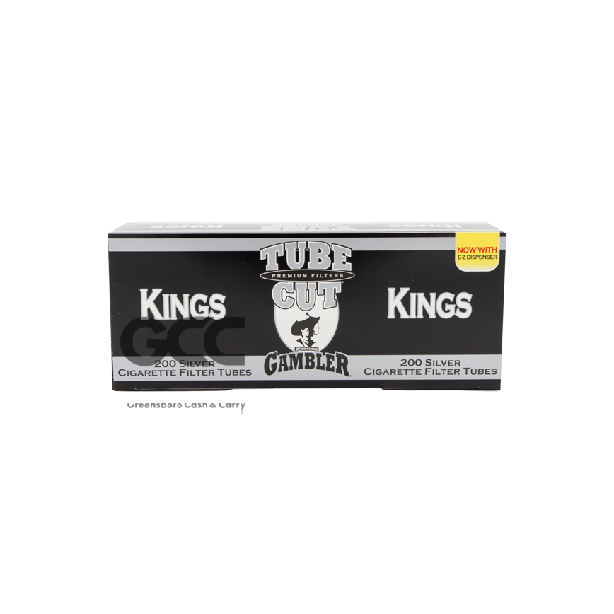Gambler Tube Cut Silver Cigarette Tubes Kings