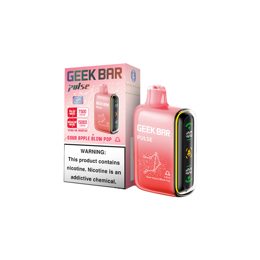 Geek Bar Pulse Sour Apple Blow PoP 15000Puff 5Ct GCC Geek Bar Pulse Sour Apple Blow PoP 15000Puff 5Ct GCC