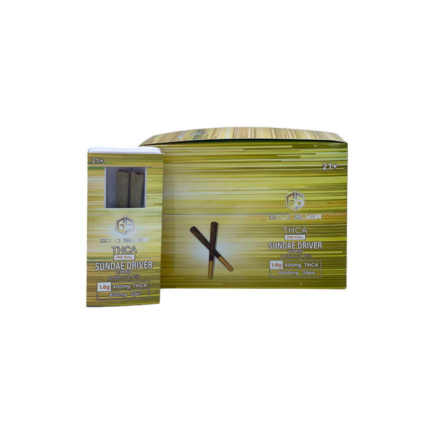 Gold Silver THCA Pre Roll 1.8g 400Mg 2Pk-10Ct