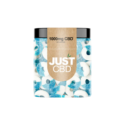 Just CBD Hemp Infused Gummies Blue Raspberry Ring CBD 706G