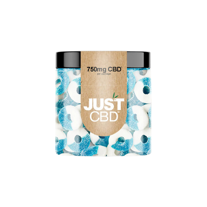 Just CBD Hemp Infused Gummies Blue Raspberry Ring CBD 706G