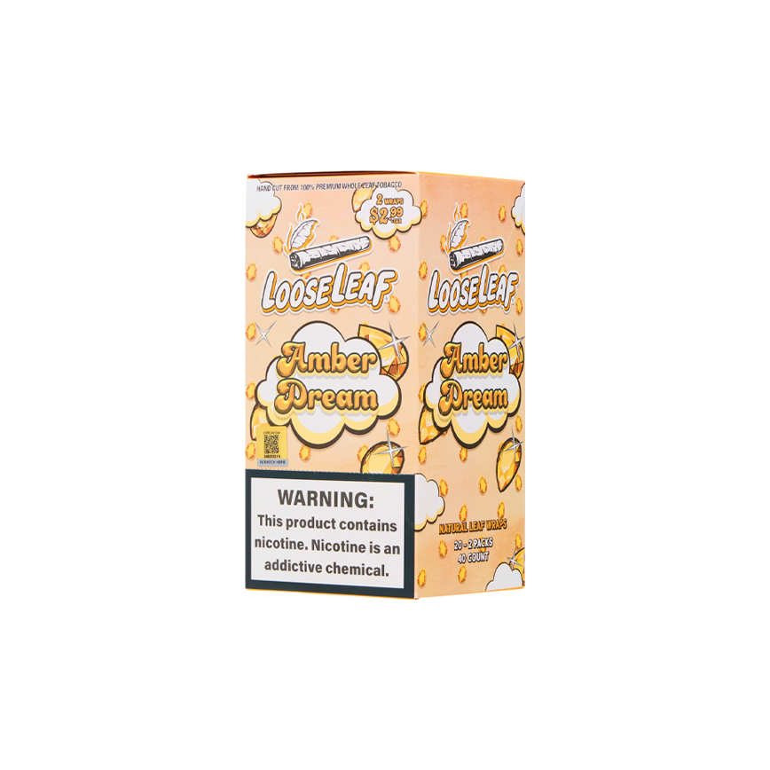 Loose Leaf Amber Dream Naural Leaf Wraps 2Pk 40Ct