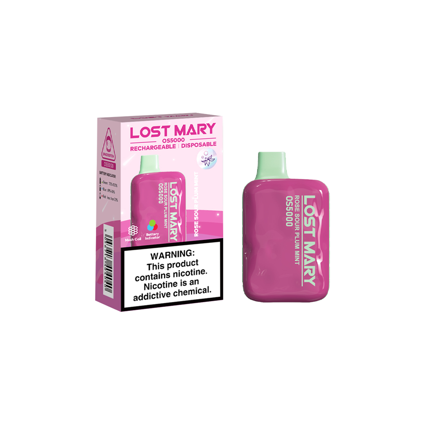 Lost Mary OS5000 Rose Sour Plum Mint 10Ct