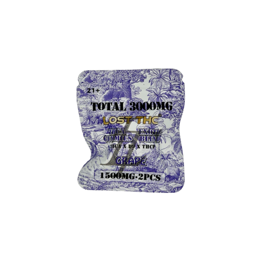 Lost THC Exotic Blend THCA D9 THCP Mix Flavour Gummies 1500Mg 2Pk-100Ct