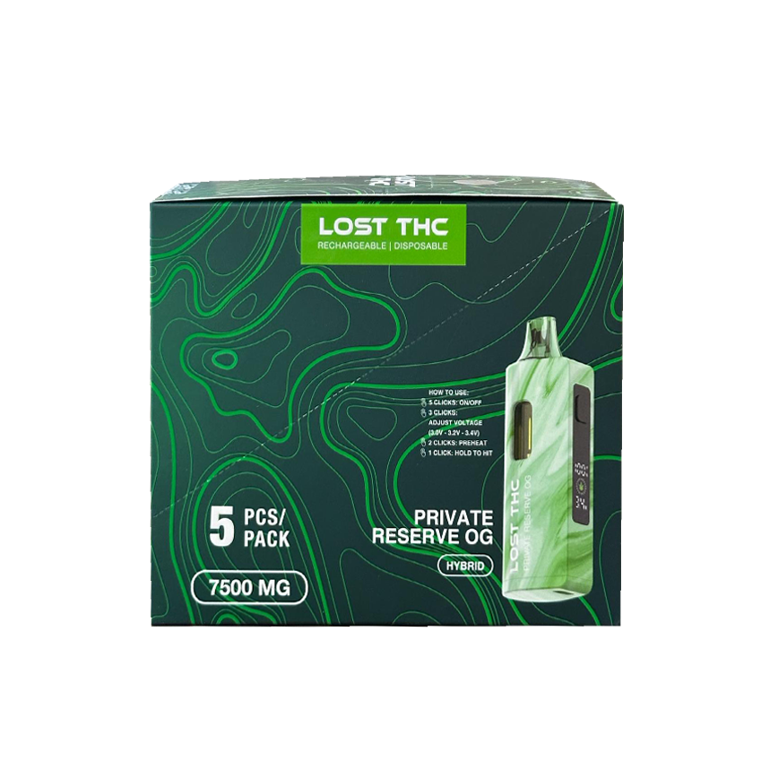 Lost Thc Private Reserve OG Hybrid 7500 مجم 5 قيراط