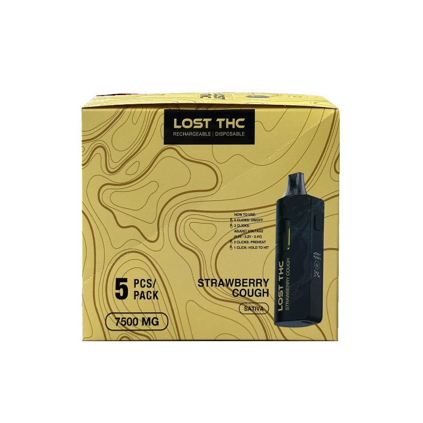 Lost Thc Strawberry Cough  Sativa 7500Mg 5Ct