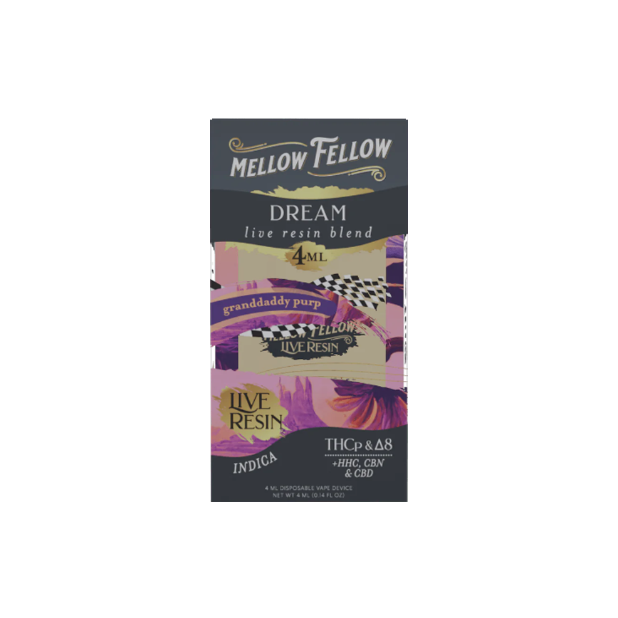 Mellow Fellow Dream Live Resin Granddaddy Purp Indica 4Ml 6Ct.