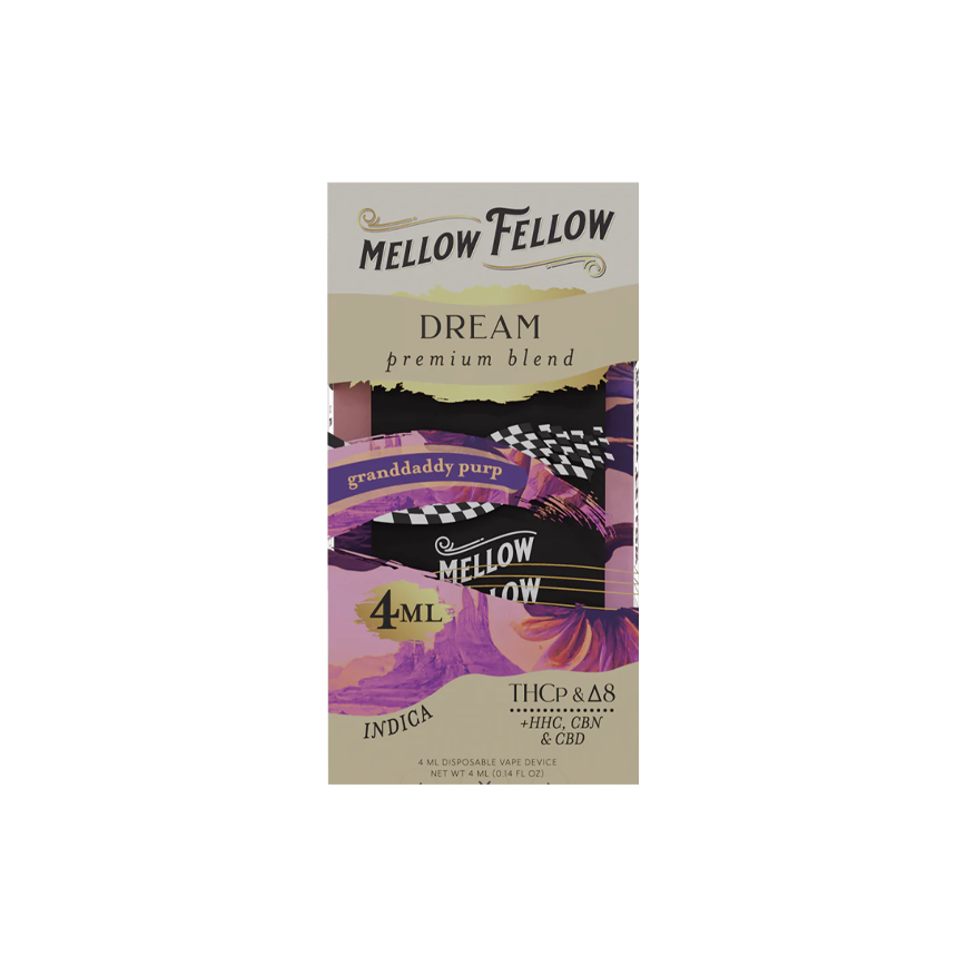 Mellow Fellow Dream Premium Blend Granddaddy Purp Indica 4Ml 6Ct.