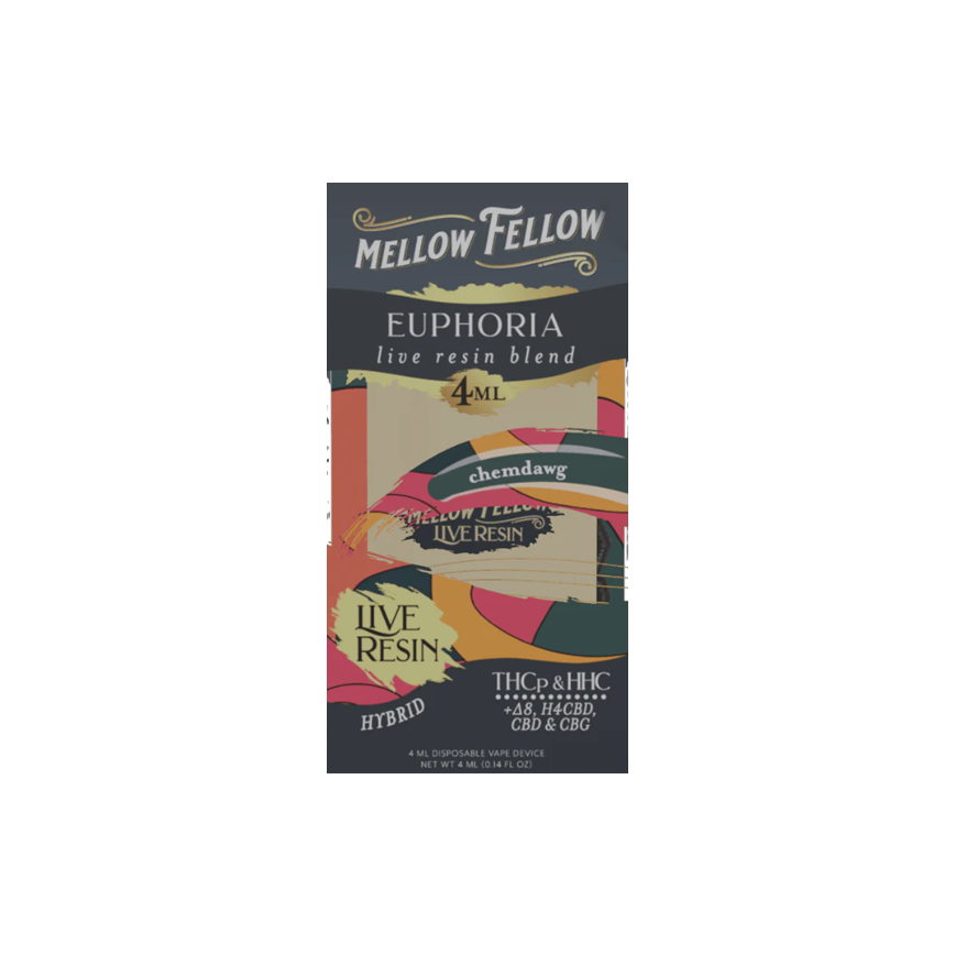 Mellow Fellow Euphoria Live Resin Blend Chemdawg Hybrid 4Ml 6Ct.