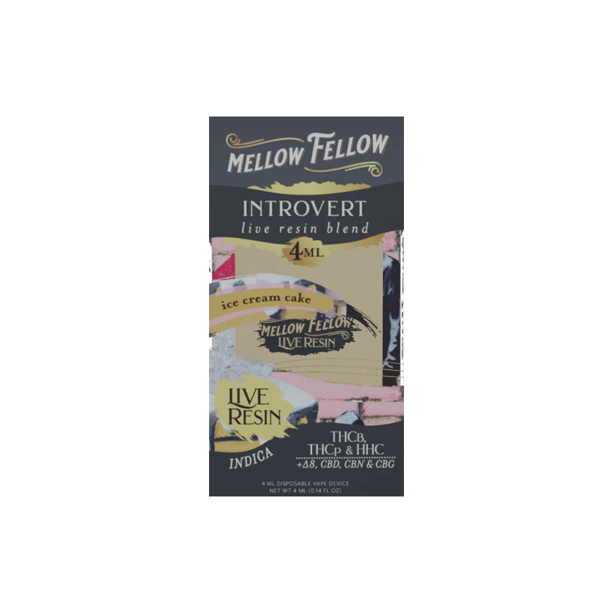 Mellow Fellow Introvert Live Resin Blend Ice Cream Cake Inidca 4Ml 6Ct