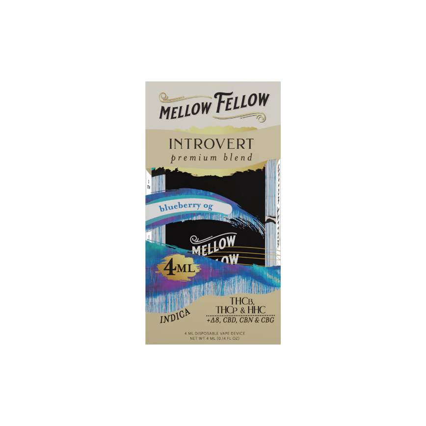 Mellow Fellow Introvert Premium Blend Blueberry Og Inidca 4Ml 6Ct.