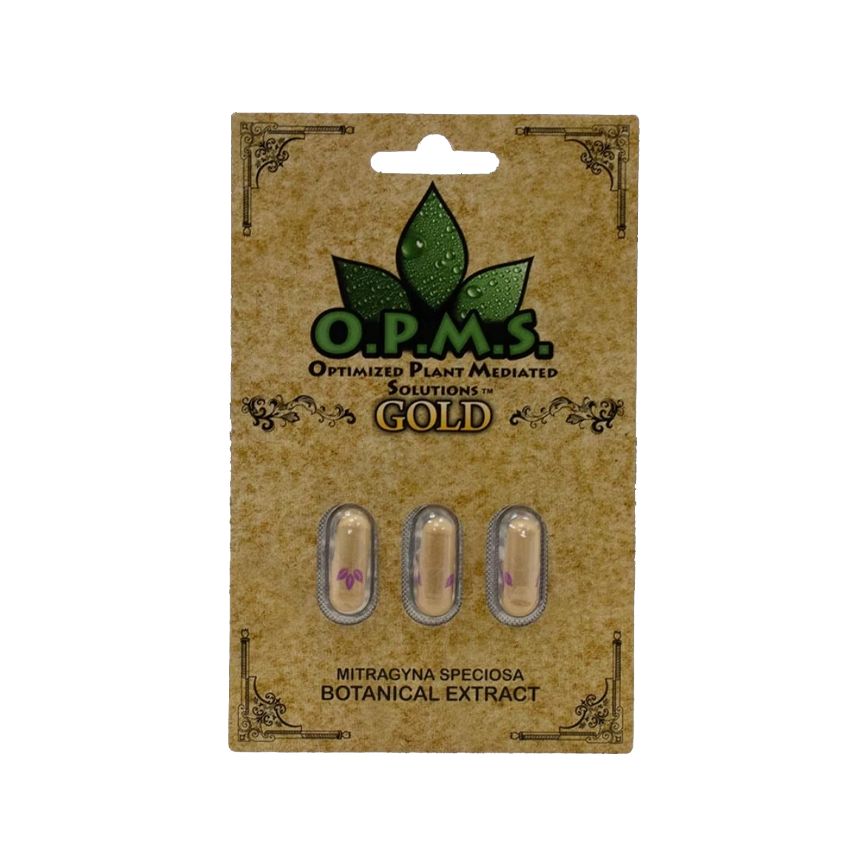 O.P.M.S  Gold Kratom Extract 3 Capsules 10Ct
