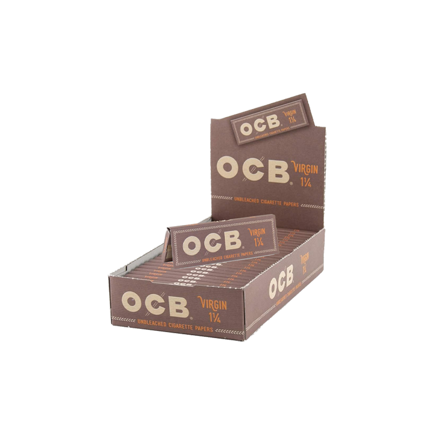OCB Virgin Unbleached Cigarette Papers 1 1-4 Size 24Ct