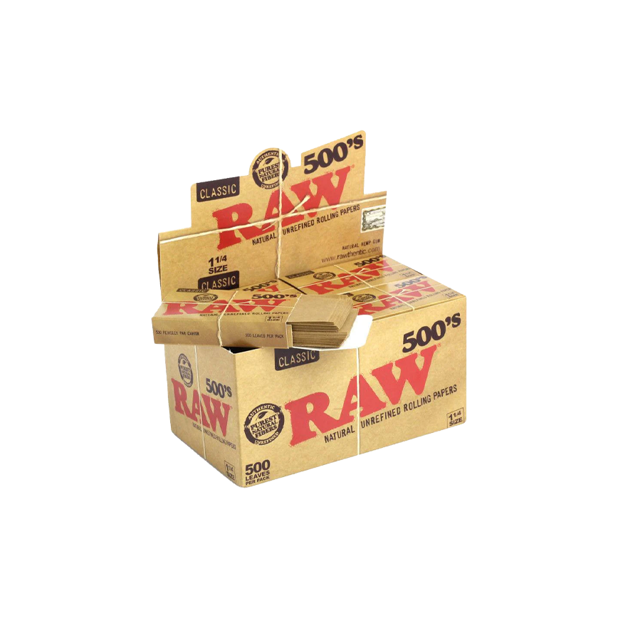 Raw Classic 500'S Rolling Papers 1 1-4 Size 20Ct