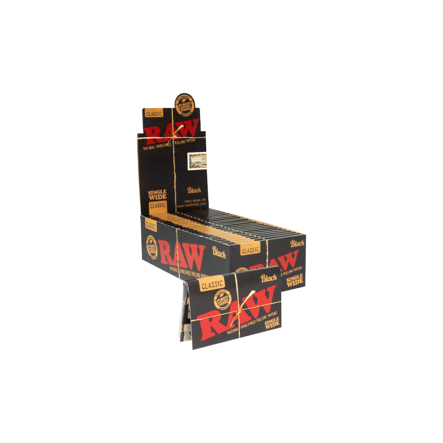 Raw Classic Papers Single Wide Black 25Ct