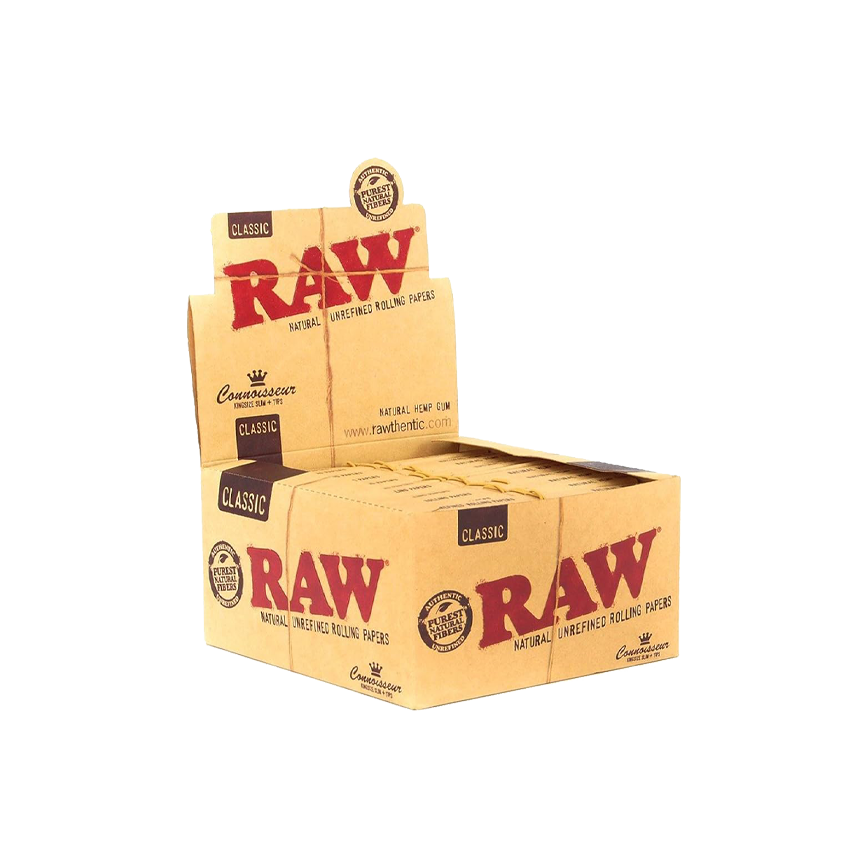 Raw Classic Rolling Papers Connoisseur Kingsize Slim + Tips 24Ct