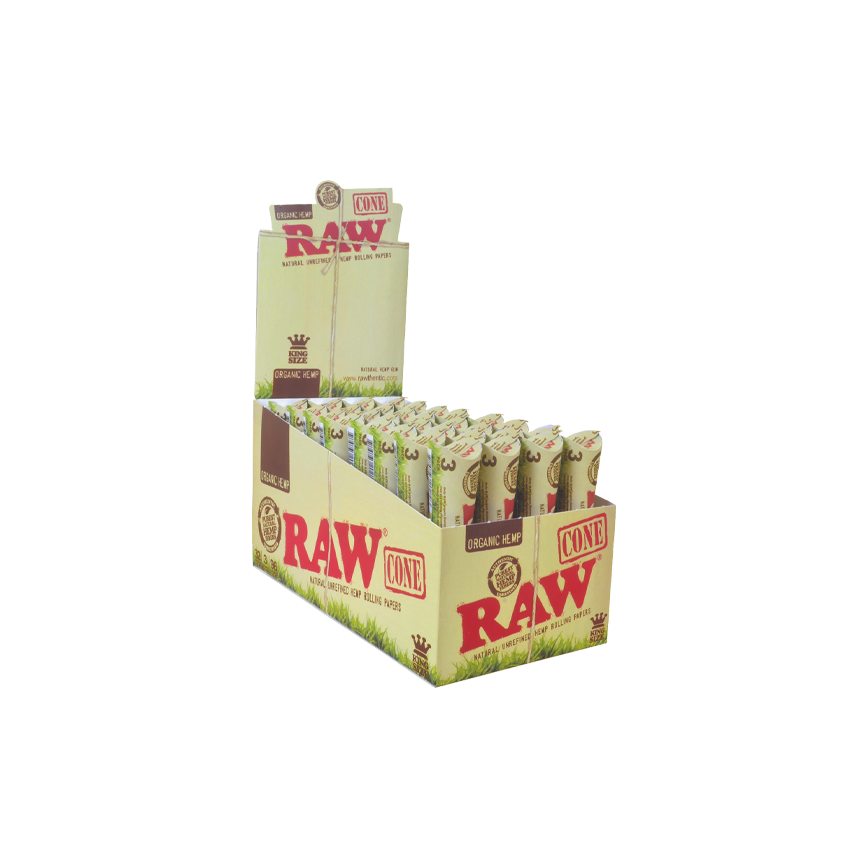 Raw Cone Organic Hemp Rolling Papers King Size 3-32Ct