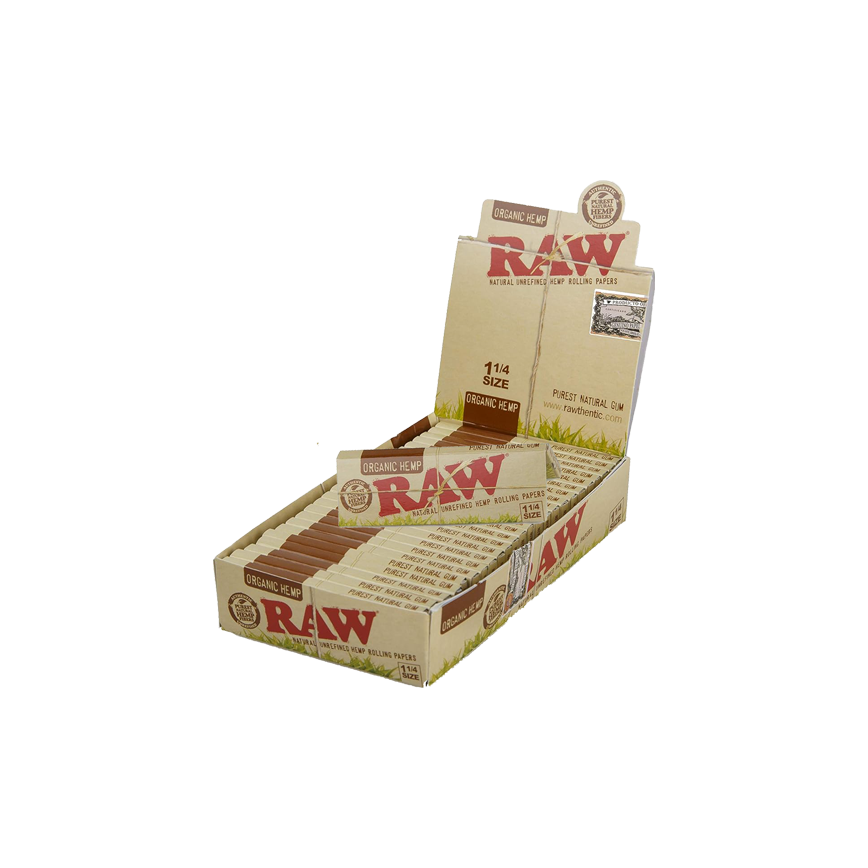 Raw Organic Hemp Natural Unrefined Hemp Rolling Papers 1 1-4 Size 24Ct