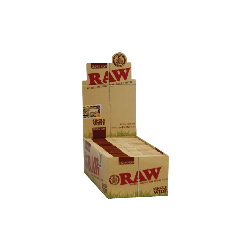 Raw Organic Hemp Papers Single Wide 25Ct