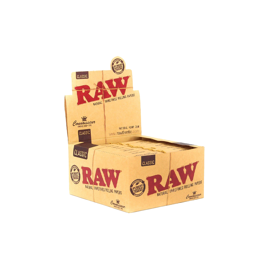 Raw Organic Hemp Unrefined Hemp Rolling Papers Connoisseur Kingsize Slim+Tips