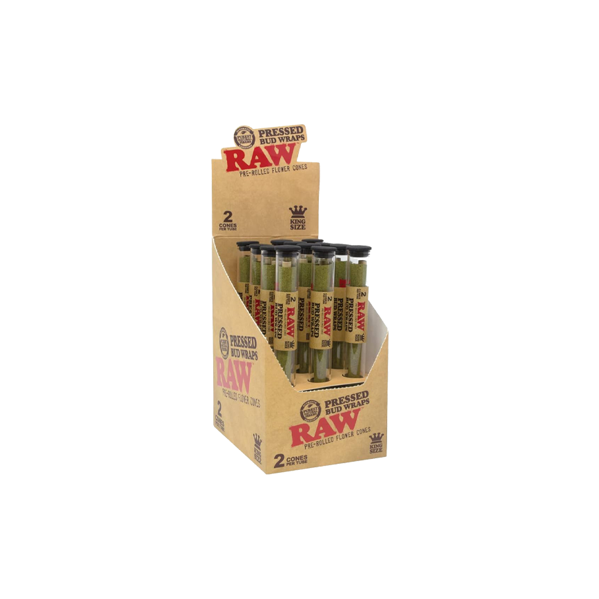 Raw Pressed Bud Wraps Pre Rolles Cones 1 1-4 Size 3-12Ct