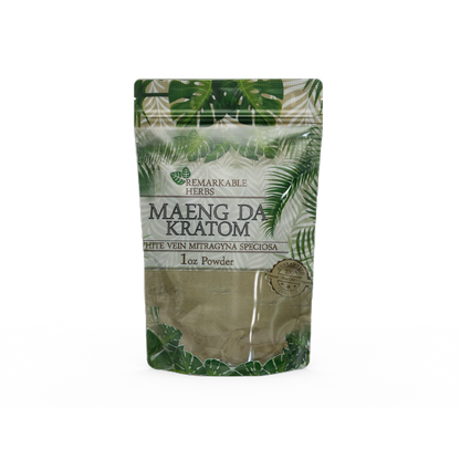 Remarkable Herbs  Maeng Da Kratom White Vein Mitragyna Speciosa