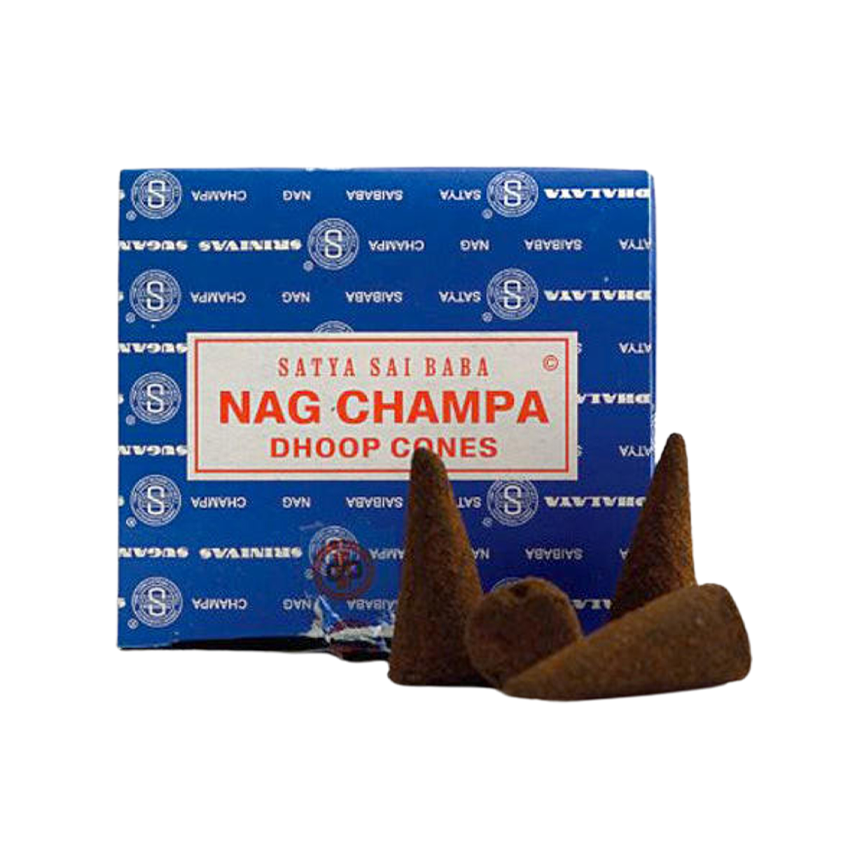 Satya Nag Champa Sai Baba Dhoop Cones Incense Stick 12Ct