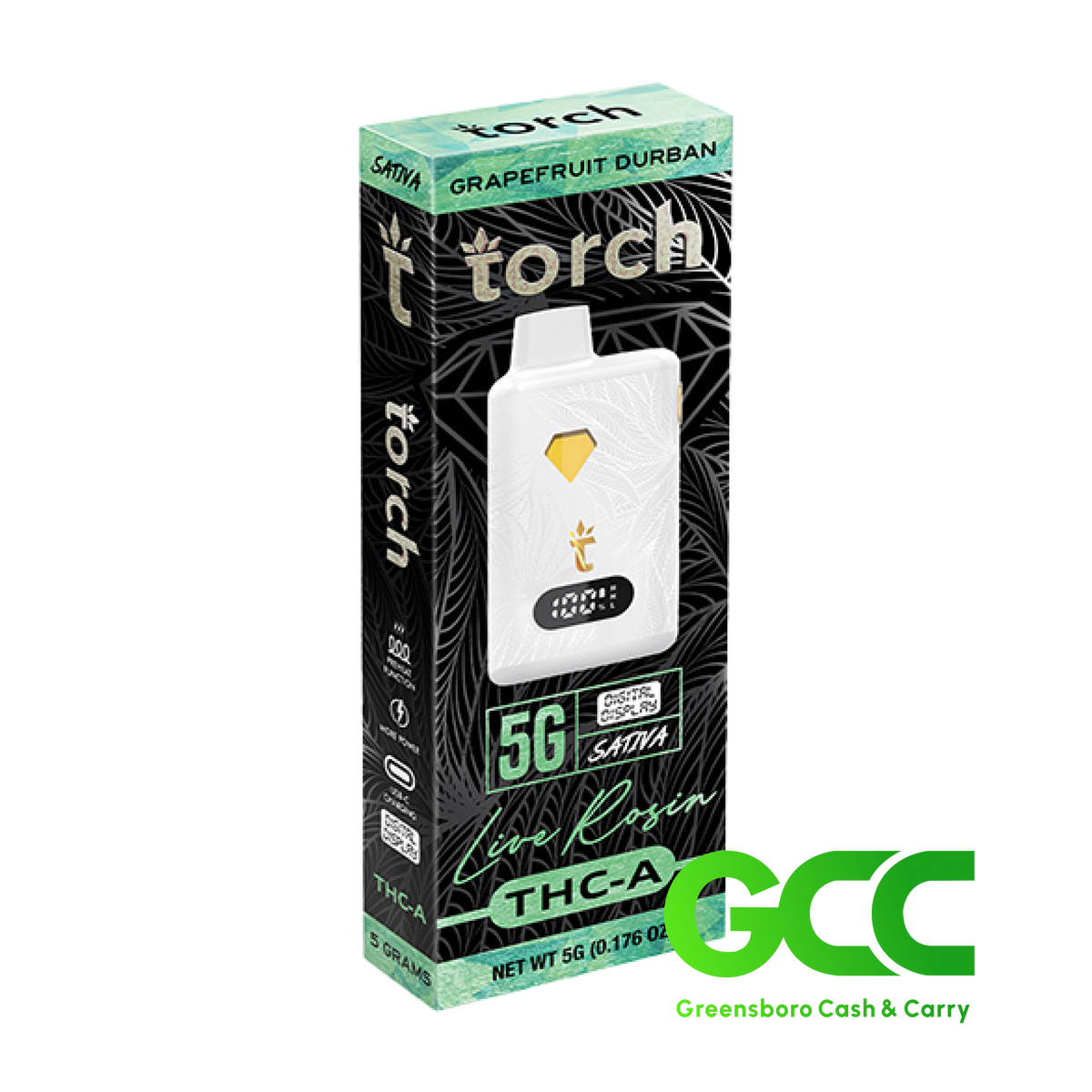 Torch THC-A Grapefruit Durban Sativa 5g 5Ct