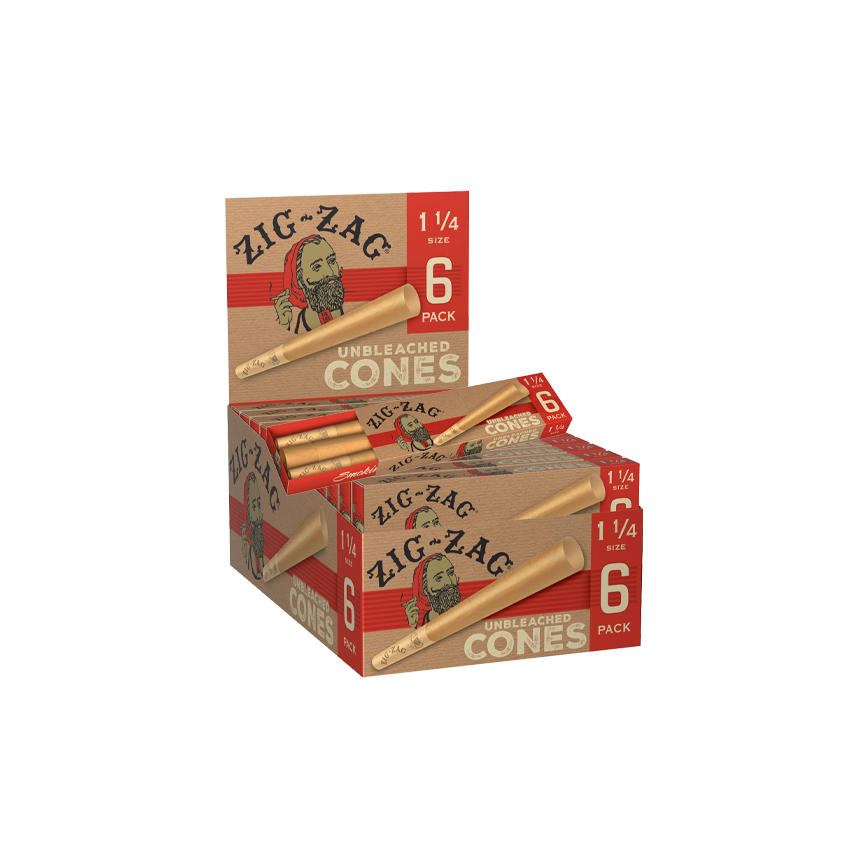 Zig Zag Unbleached Cones 1 1-4 6 - 24 Pack