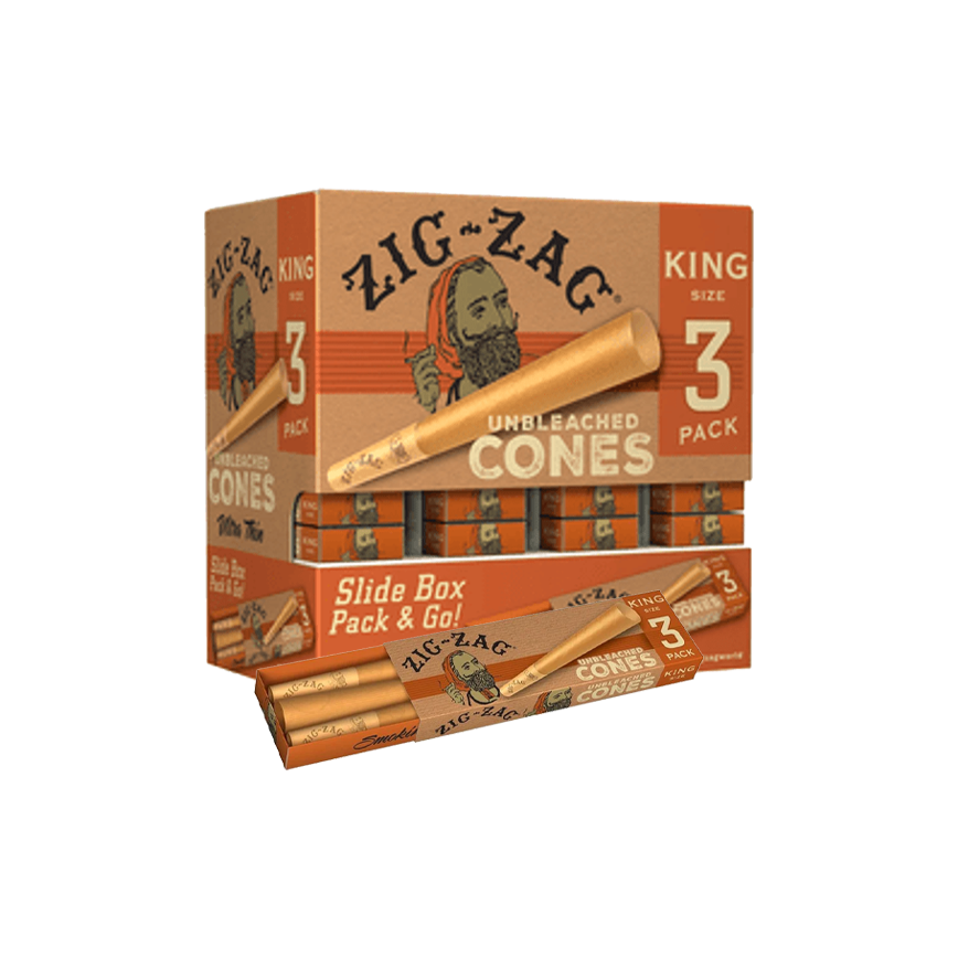 Zig Zag Unbleached Cones King Size 3 - 36Pack